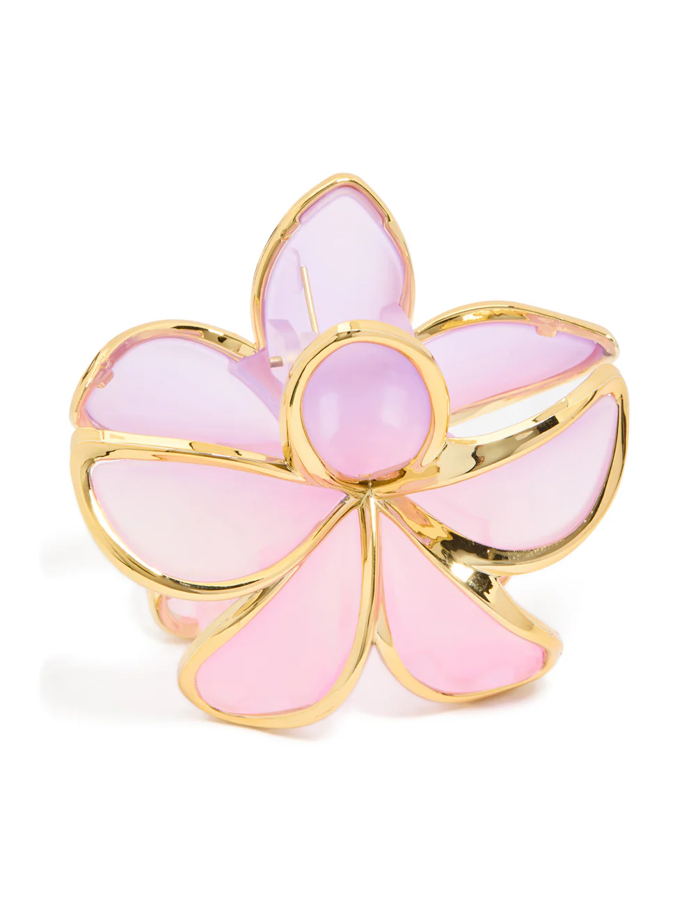 Pink & Purple Ombre Outline Frangipani Flower Claw Clip - Image 2