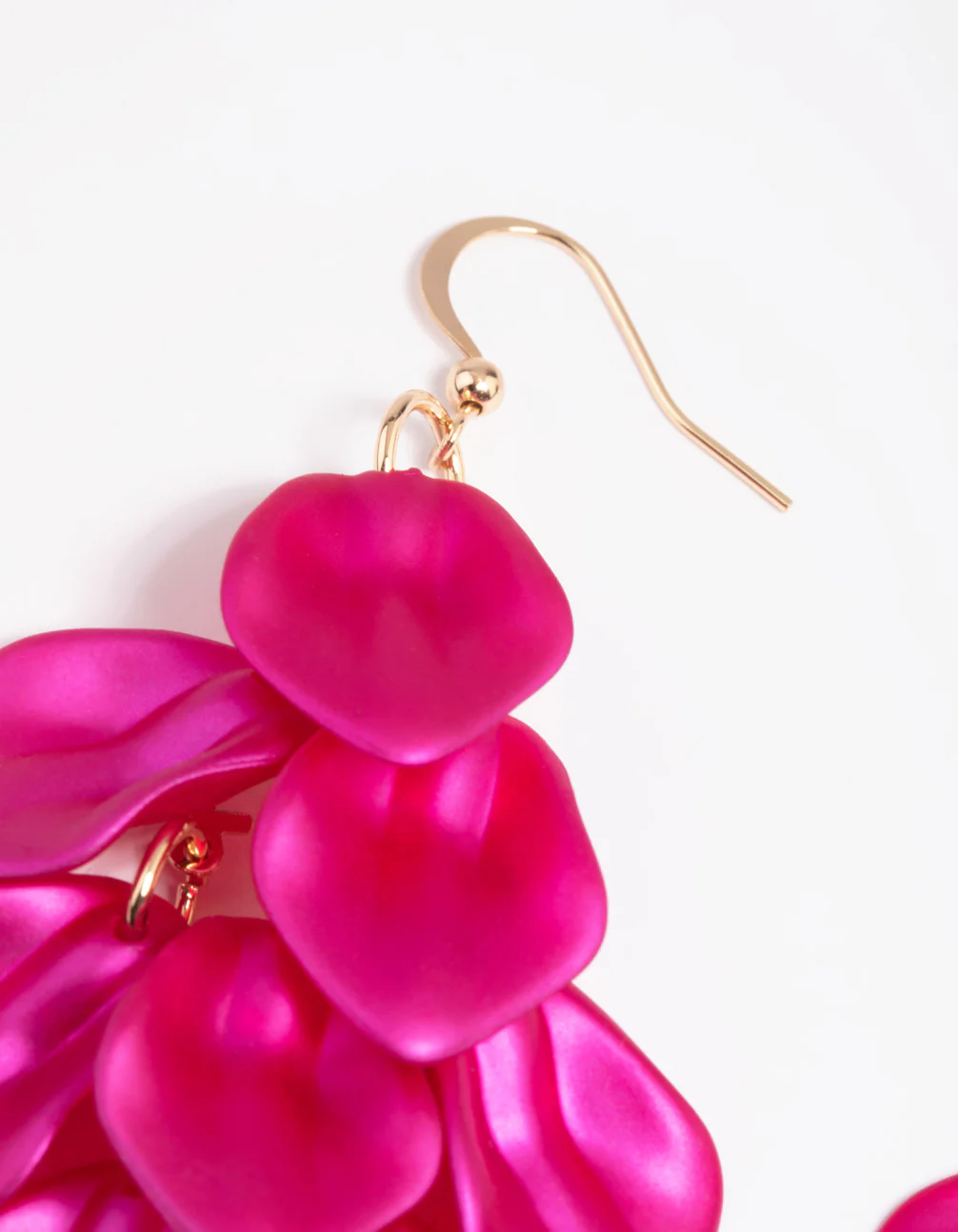 Fuchsia Petal Drop Earrings - Image 3