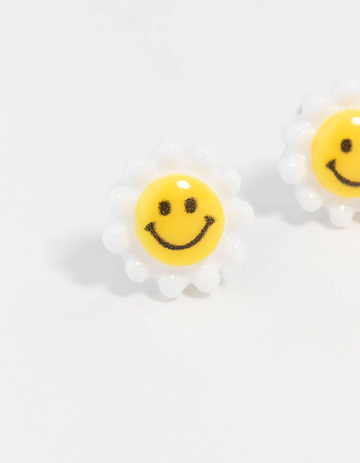 Smiley Daisy Stud Earrings - Image 2