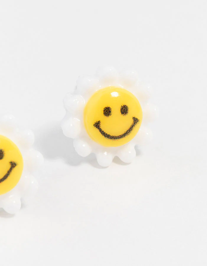Smiley Daisy Stud Earrings - Image 3