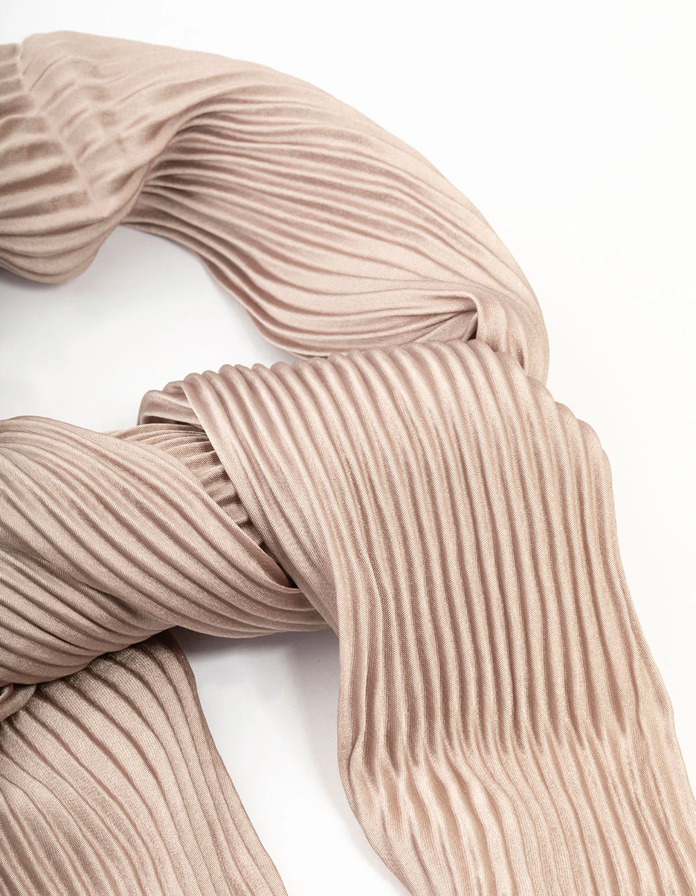 Pleated Rose Satin Fabric Scarf - Image 2
