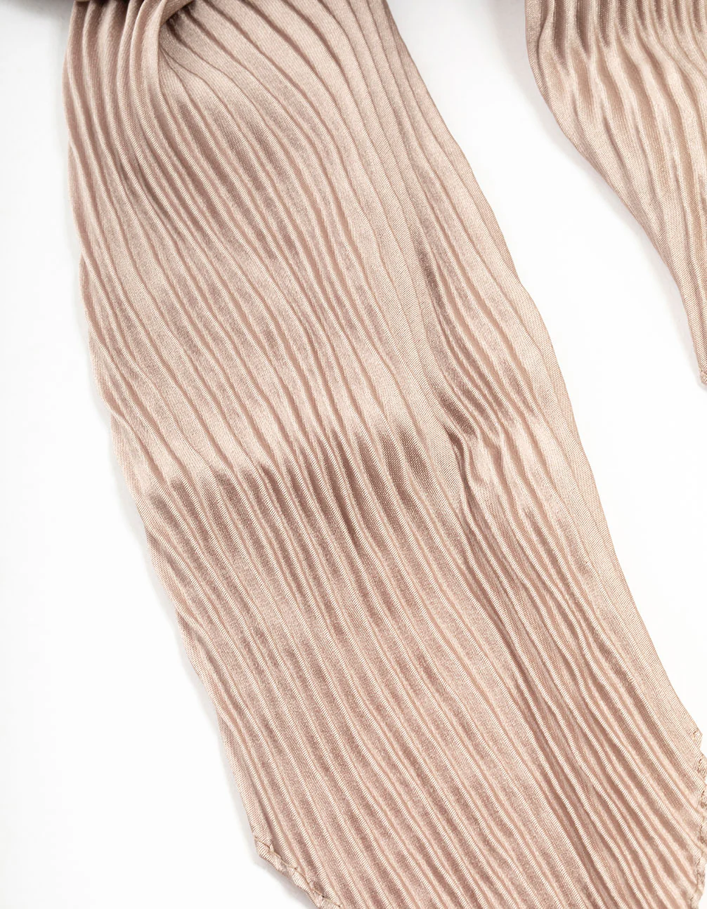 Pleated Rose Satin Fabric Scarf - Image 3
