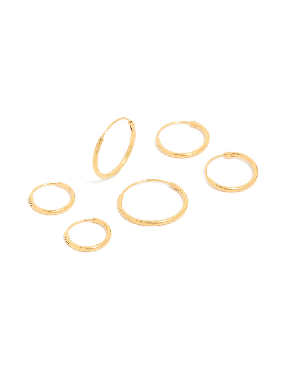 Gold Plated Sterling Silver Classic Hoop Earring Pack - Image 2