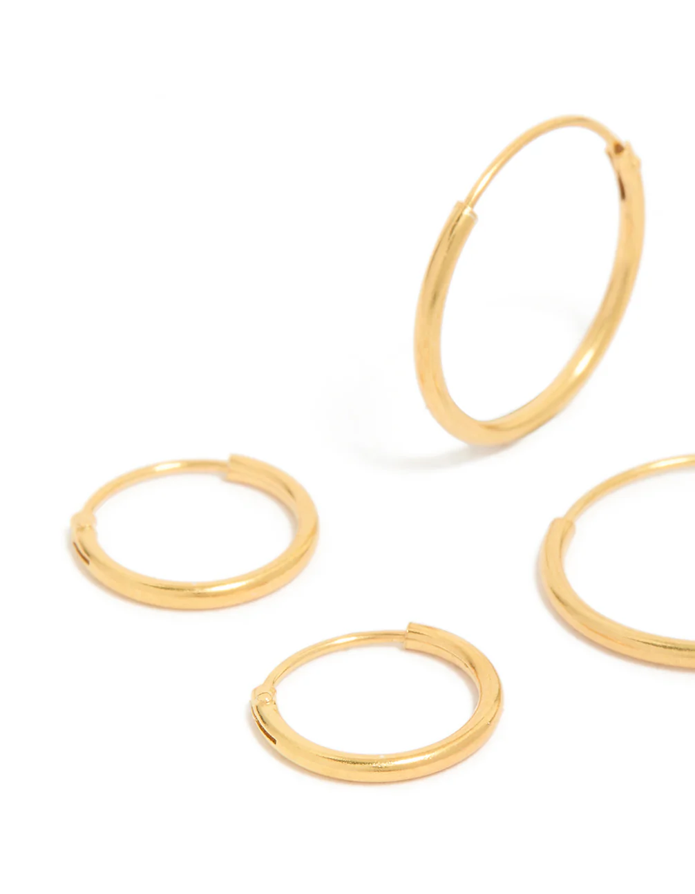 Gold Plated Sterling Silver Classic Hoop Earring Pack - Image 4