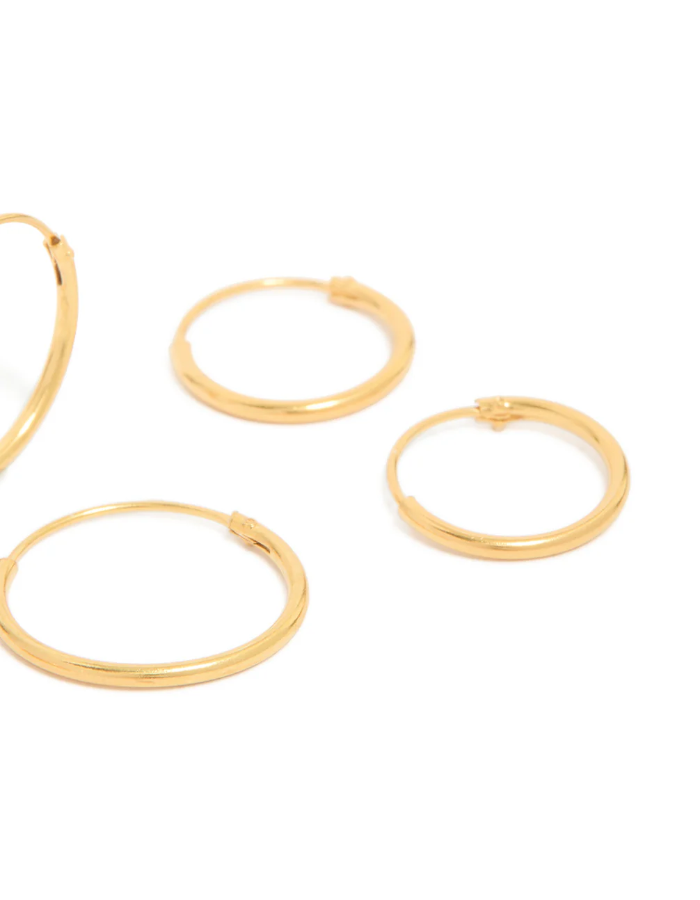 Gold Plated Sterling Silver Classic Hoop Earring Pack - Image 5