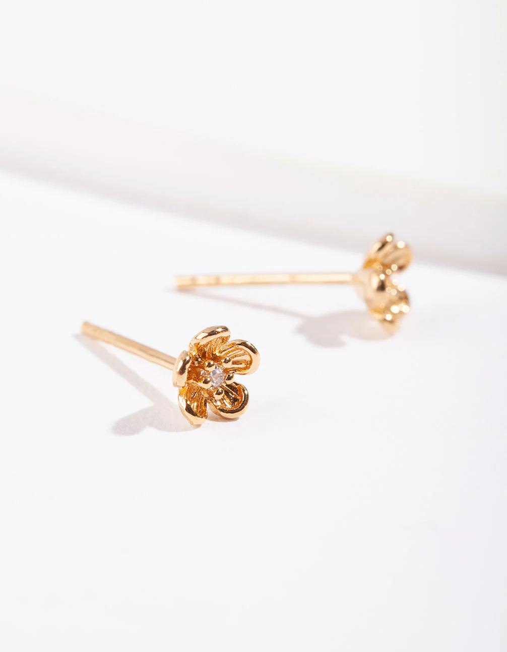 Gold Plated Sterling Silver Daisy Stud Earrings - Image 2