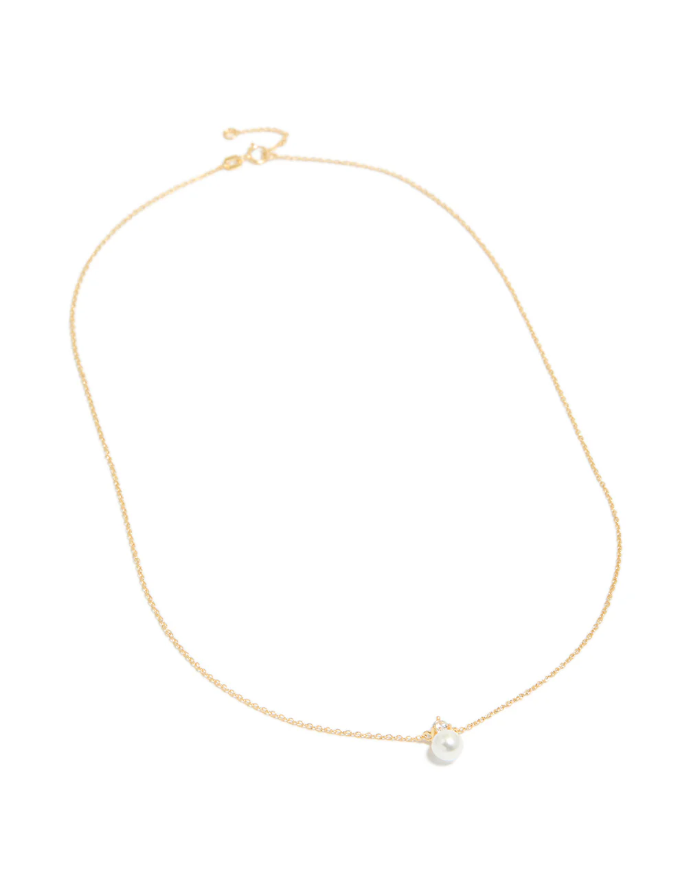 Gold Plated Sterling Silver Pearl Cubic Zirconia Necklace - Image 4