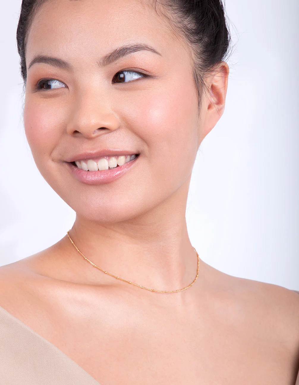 Gold Plated Sterling Silver Bead Chain Necklace - Image 2