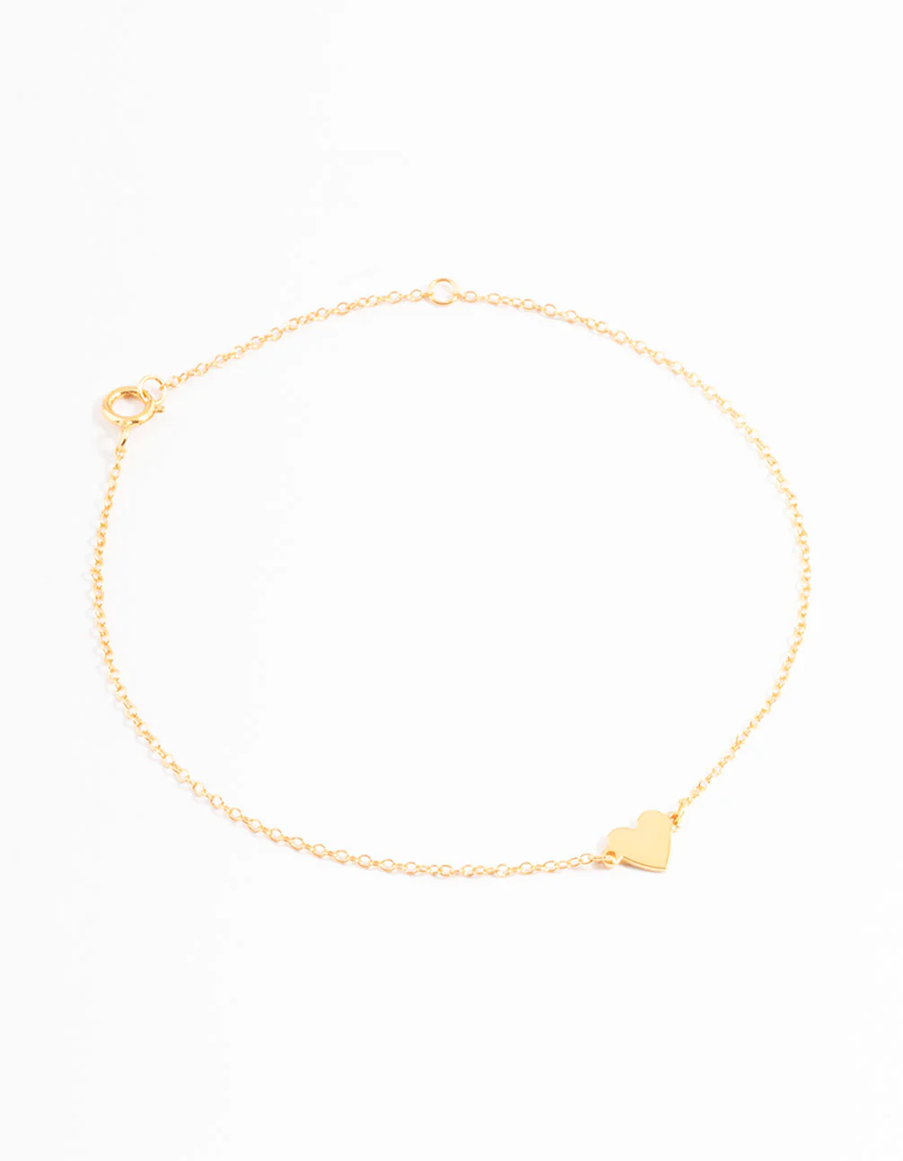 Gold Plated Sterling Silver Smooth Heart Bracelet