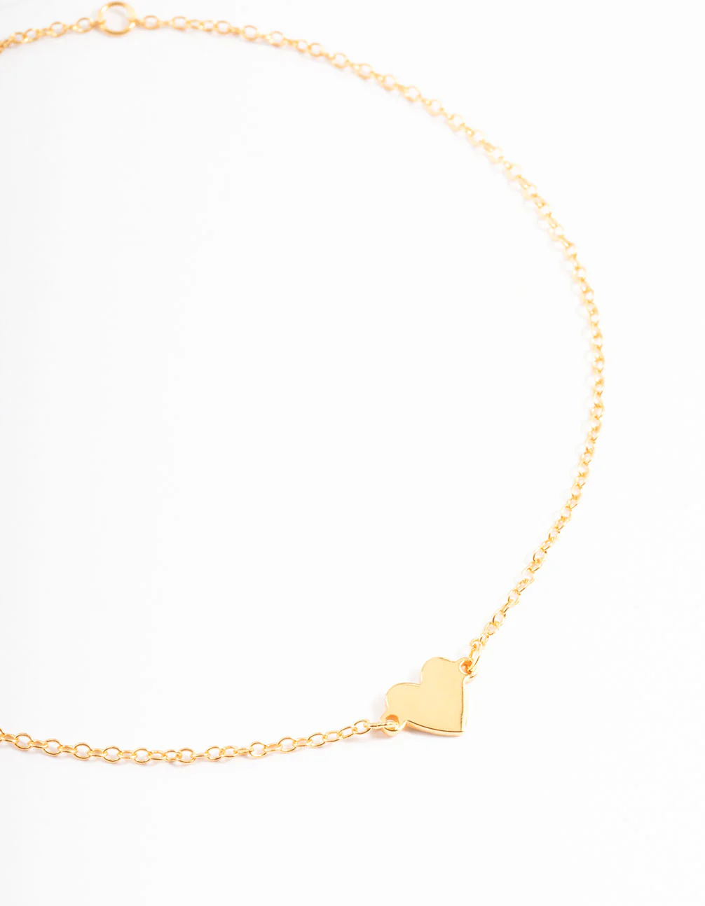 Gold Plated Sterling Silver Smooth Heart Bracelet - Image 2
