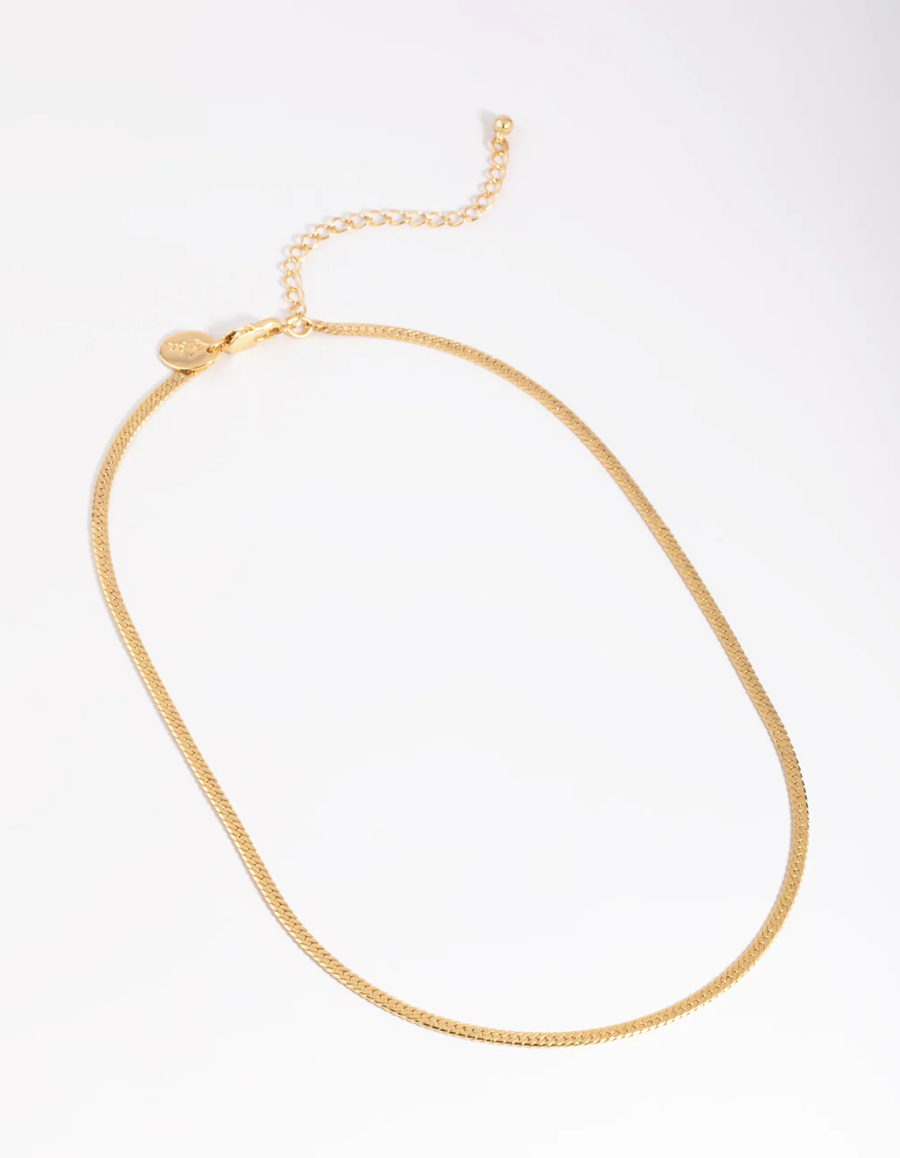 Gold Plated Herringbone Chain Necklace - Image 3