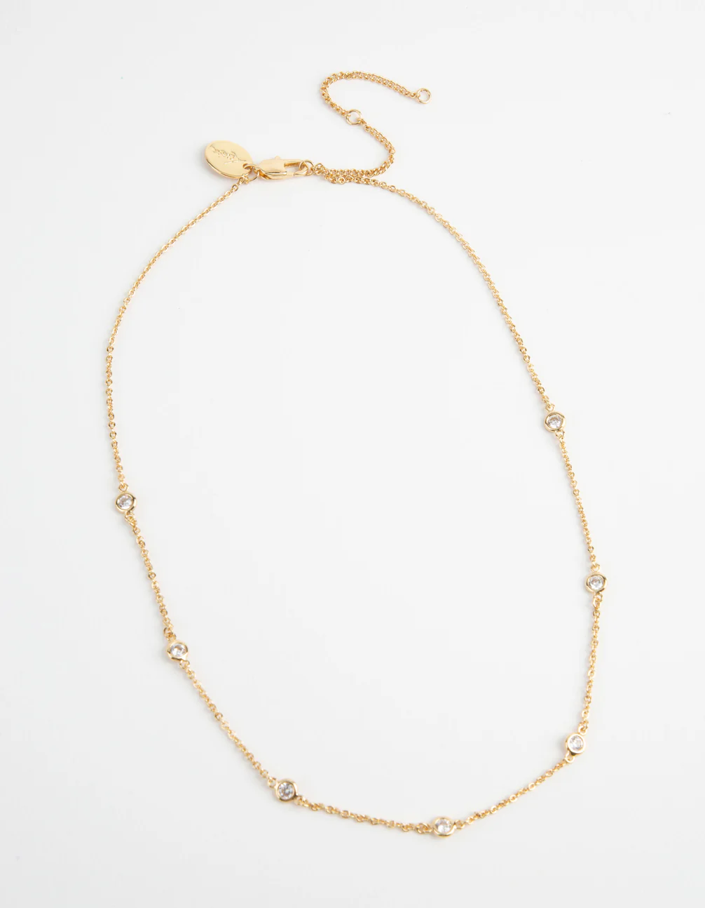 Gold-Plated Seven Crystal Necklace - Image 2