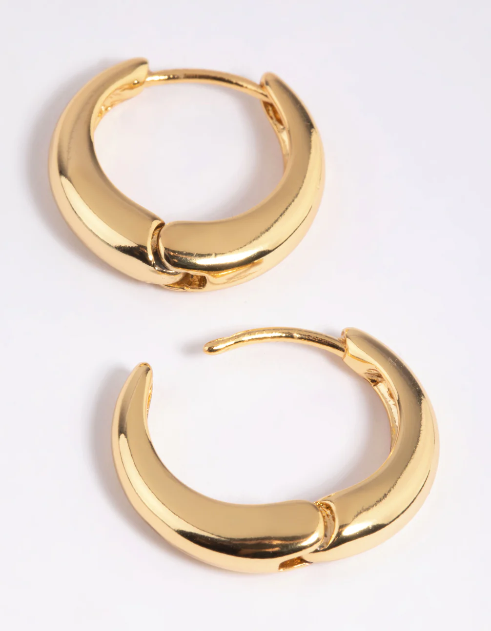Gold Plated Small Huggie Hoop Earrings - Image 3