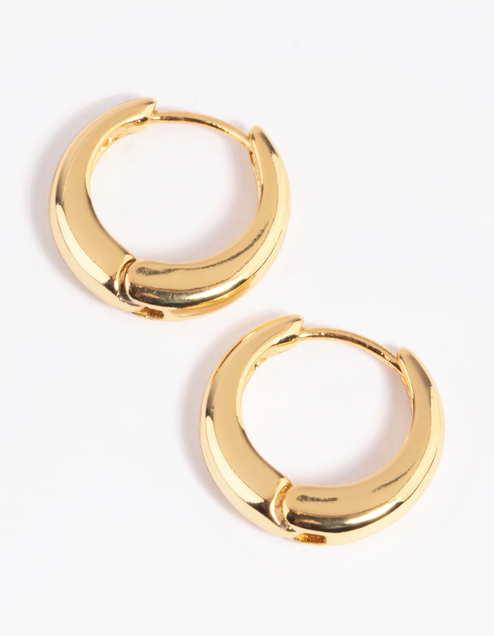 Gold Plated Small Huggie Hoop Earrings - Image 4