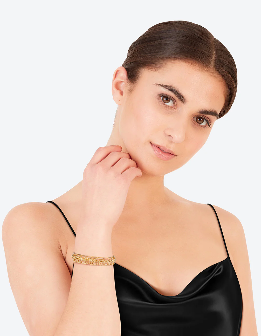 Gold Statement Mixed Chain Pack Bracelet - Image 3