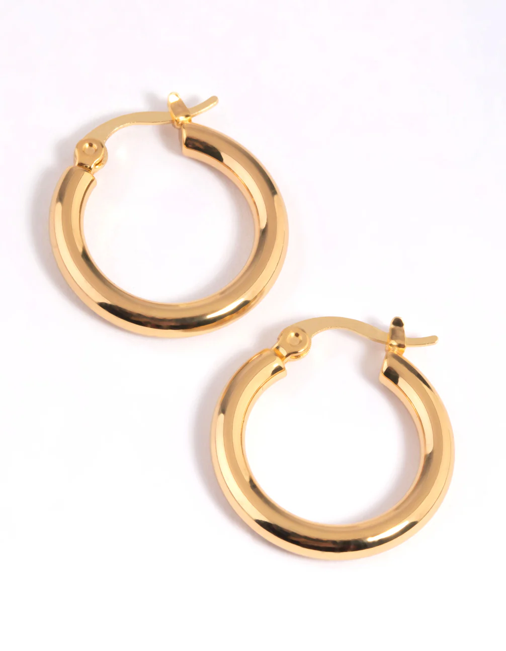 Gold Plated Thin Hoop Earrings - Image 3