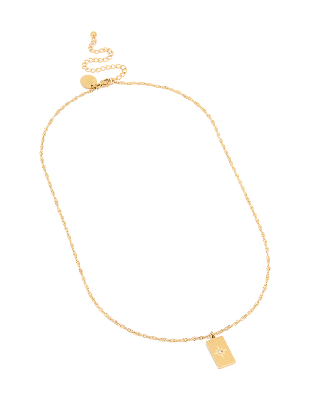 Waterproof Gold Plated Stainless Steel Diamante Star Necklace - Image 4