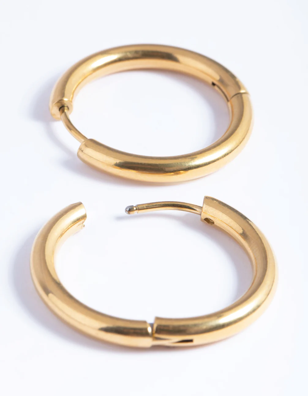 Waterproof Gold Plated Stainless Steel Classic Huggie Hoop Earrings - Image 5