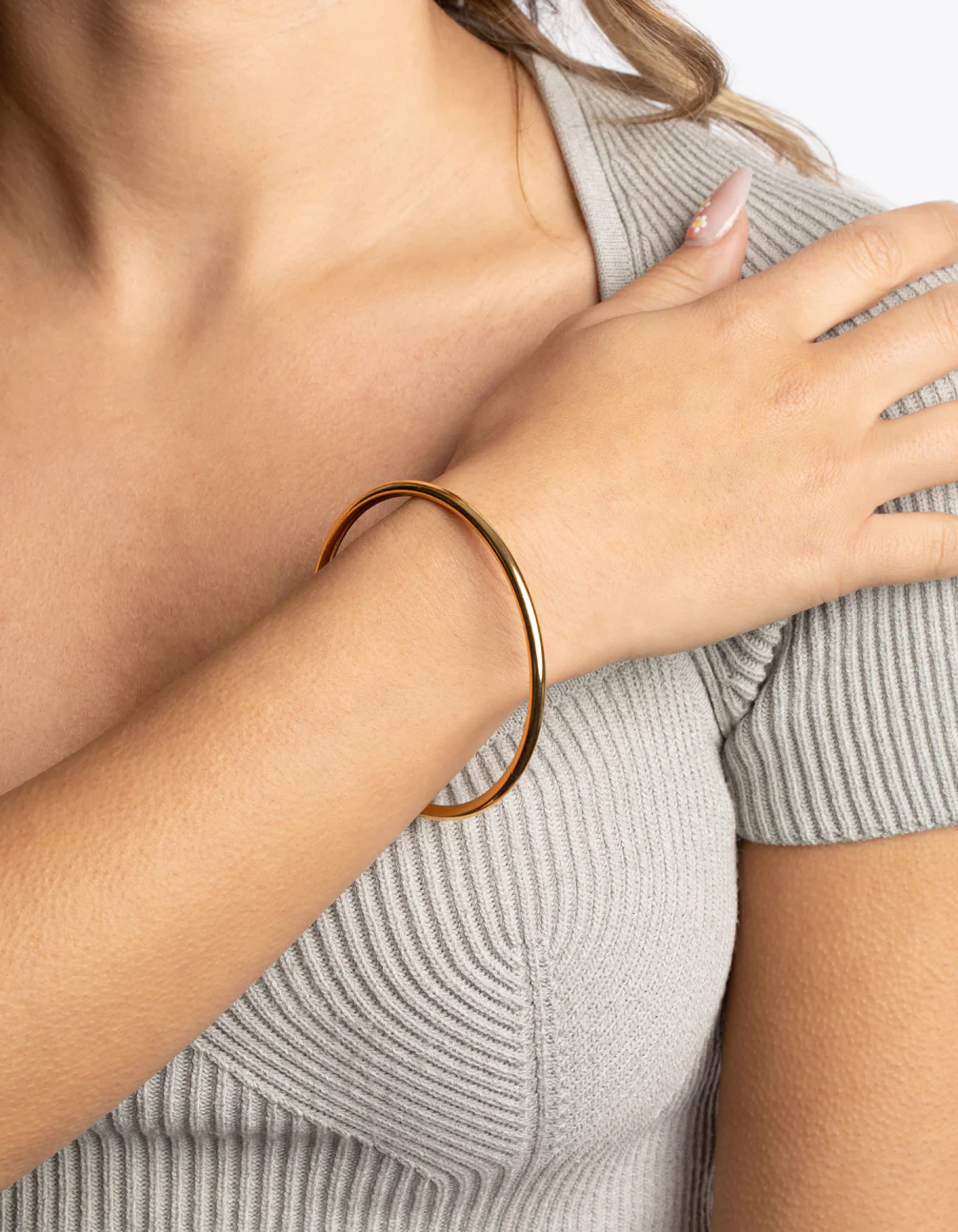 Waterproof Gold Plated Stainless Steel Bangle - Image 2