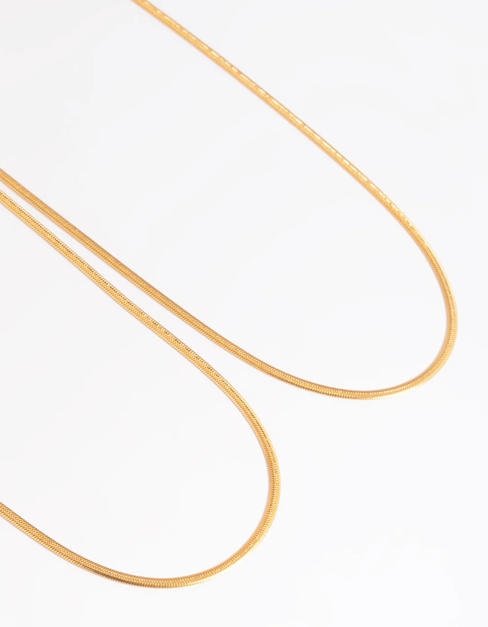 Waterproof Gold Plated Stainless Steel Fine Chain Necklace 2-Pack