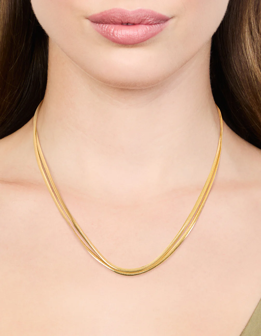 Waterproof Gold Plated Stainless Steel Fine Chain Necklace 2-Pack - Image 2