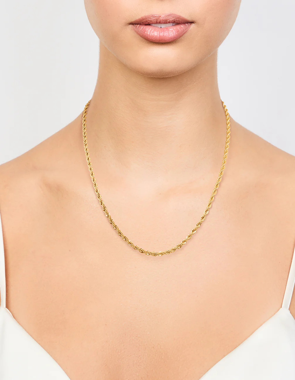 Waterproof Gold Plated Stainless Steel Twisted Chain Necklace - Image 2