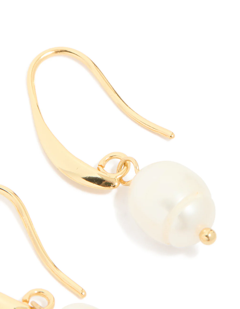 Gold Plated Freshwater Pearl Medium Hook Drop Earrings - Image 5