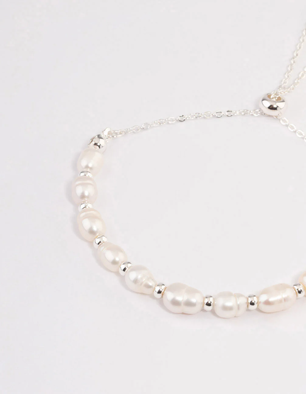 Silver Plated Freshwater Pearl Ball Toggle Bracelet - Image 4