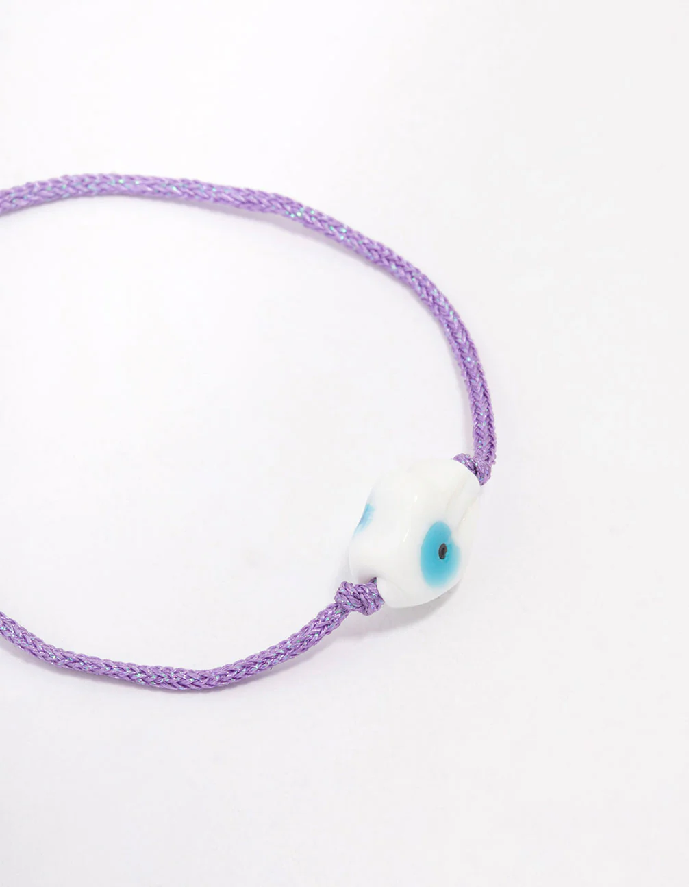 Purple Fabric Evil Eye Toggle Bracelet - Image 2