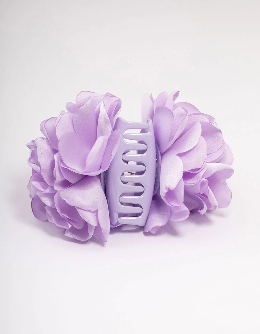 Purple Fabric Small Flower Hair Claw Clip - Image 2
