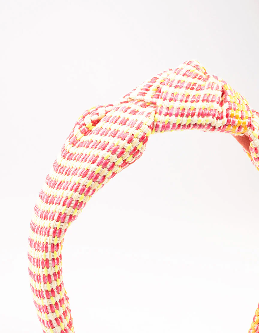 Raffia Fabric Twisted Knotted Headband - Image 2