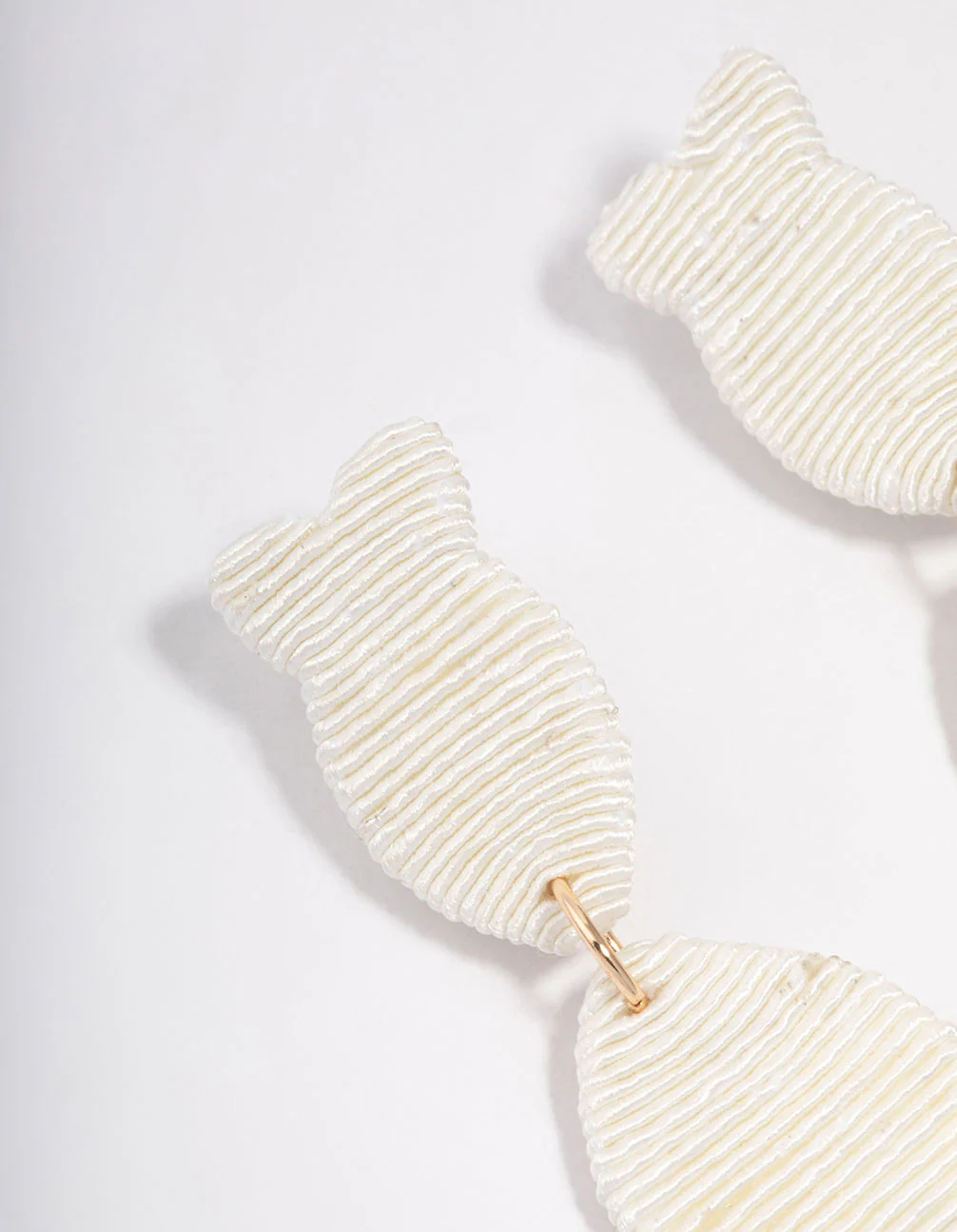 Raffia Texture Double Fish Drop Earrings - Image 2