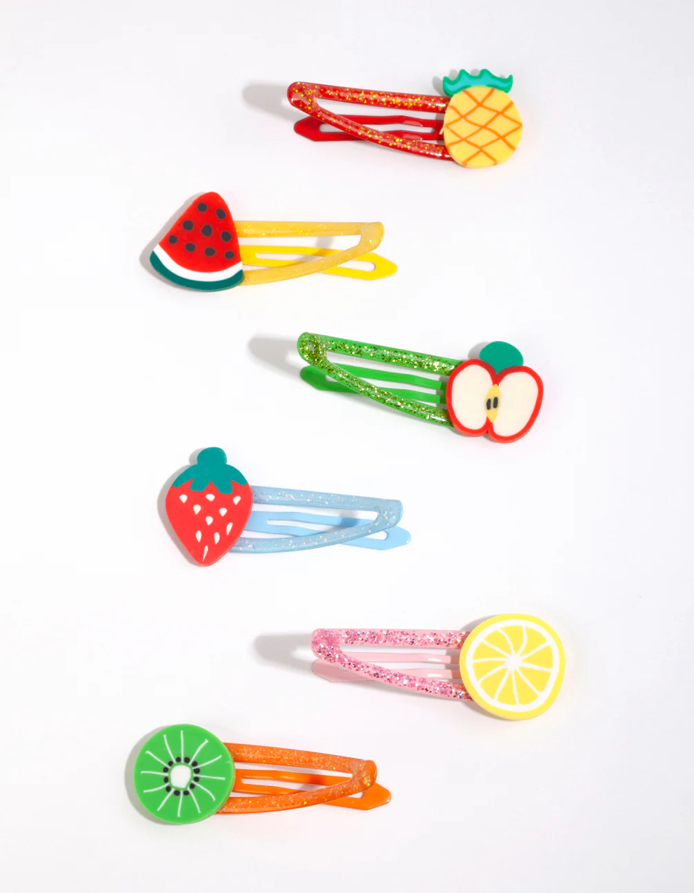 Kids Matte Multicoloured Fruit Salad Snap Clips - Image 2