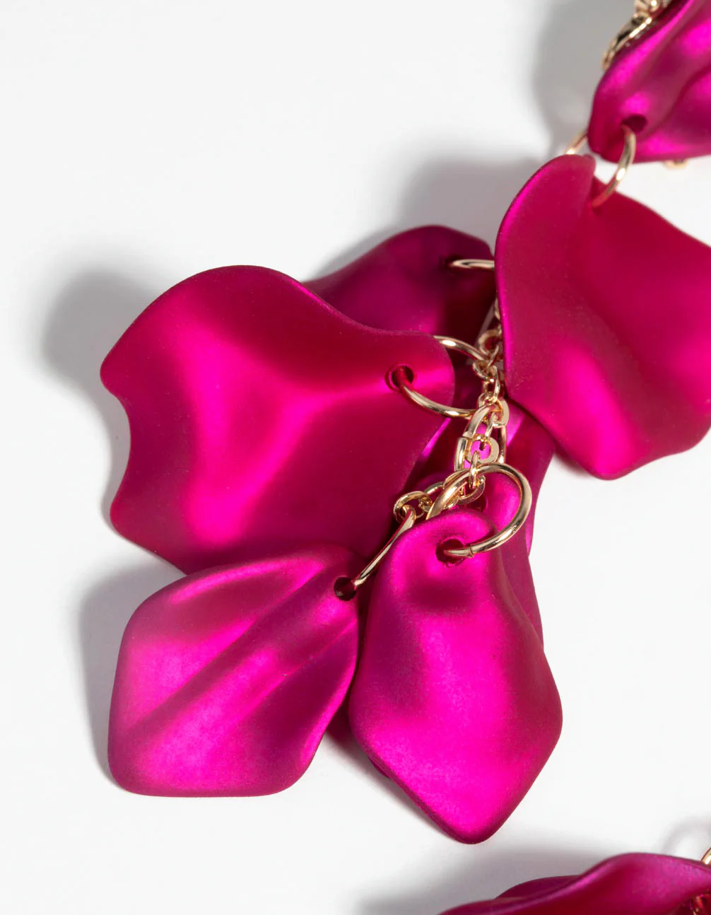 Fuchsia Petal Drop Earrings - Image 4