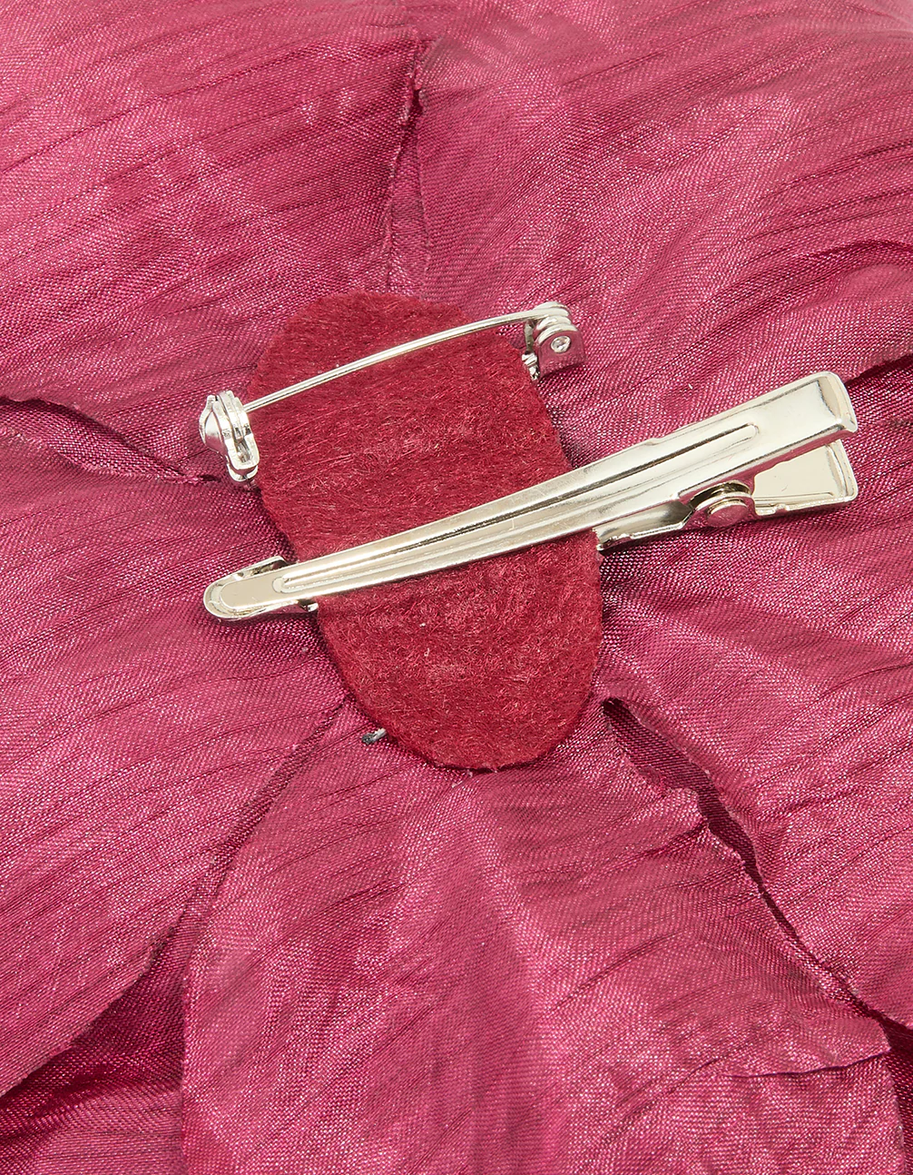 Red Large Fabric Poppy Flower Corsage Brooch - Image 3
