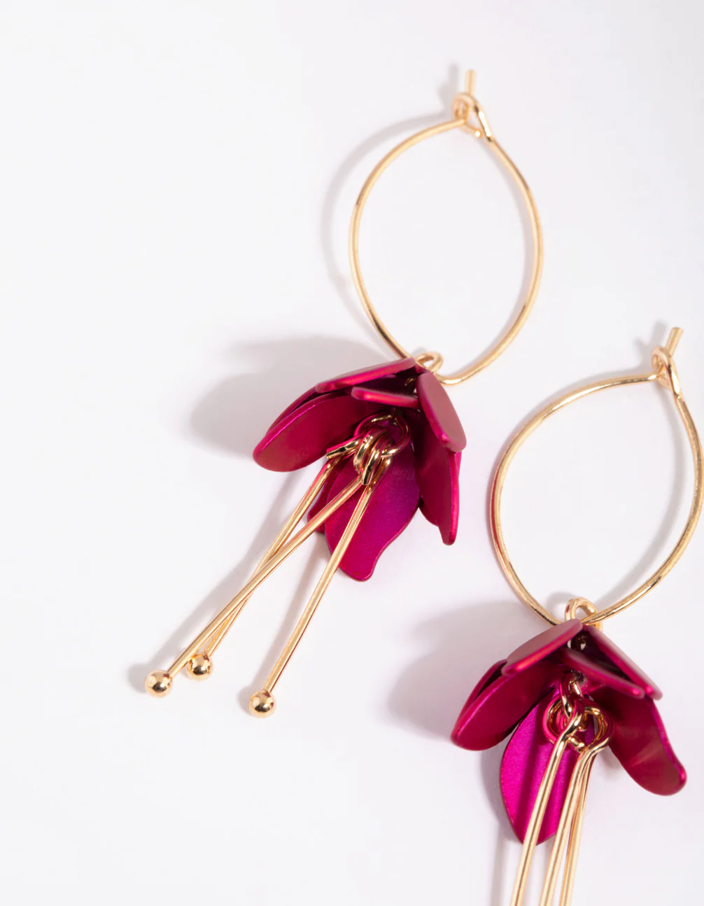 Fuchsia Flower Drop Earrings - Image 3