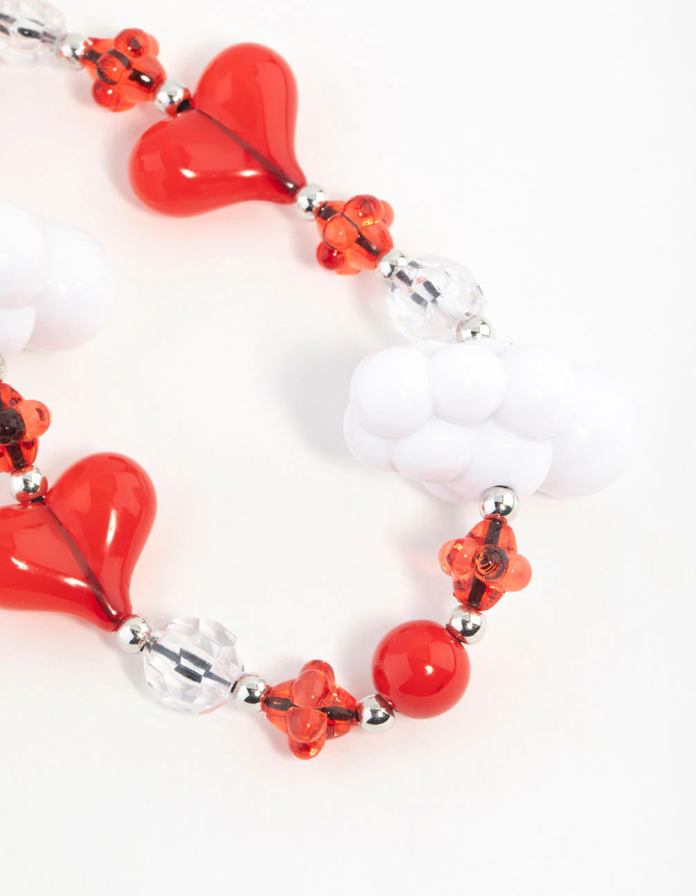Red & White Cloud Heart Keychain - Image 2