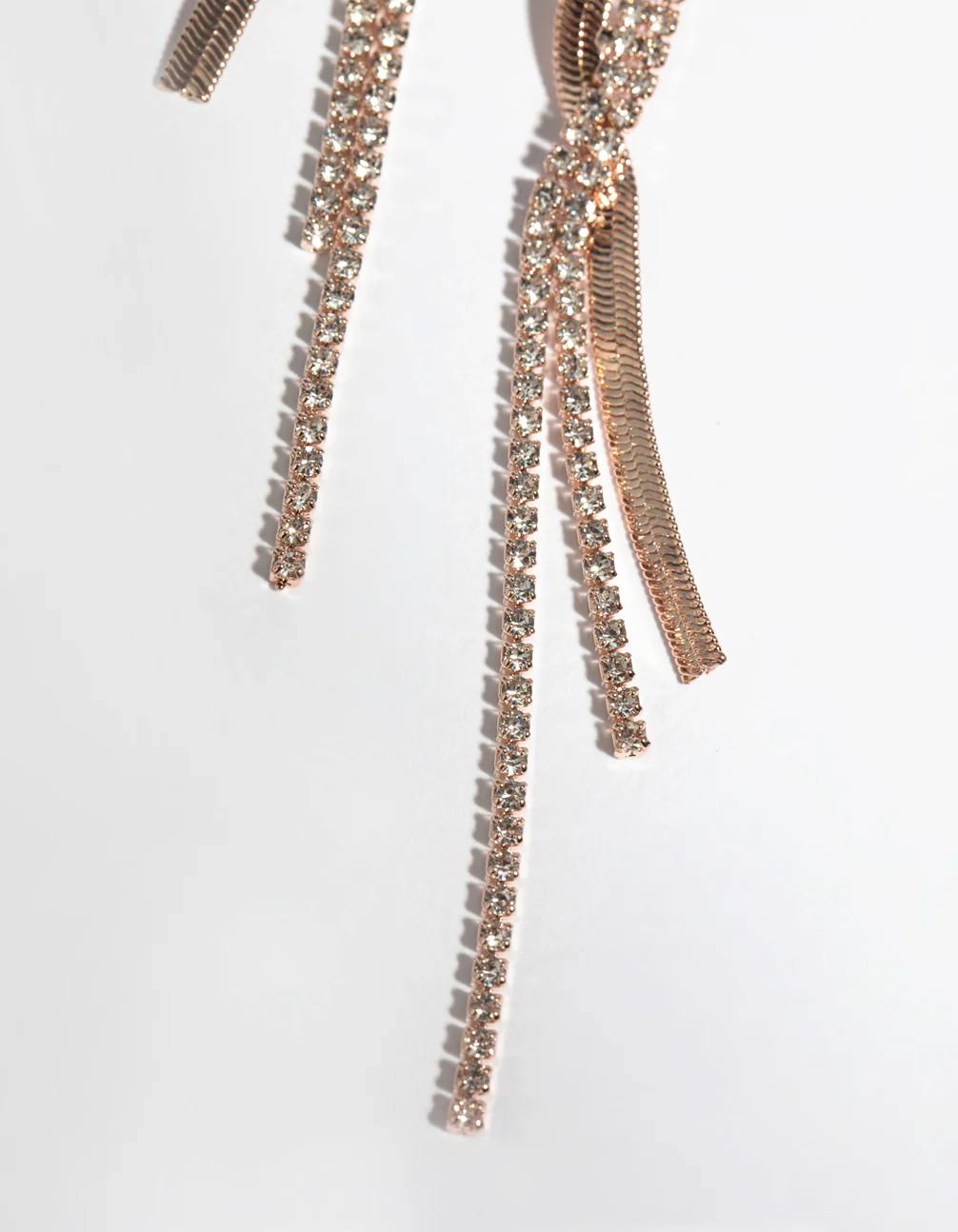 Rose Gold Snake Drop Earrings - Image 4