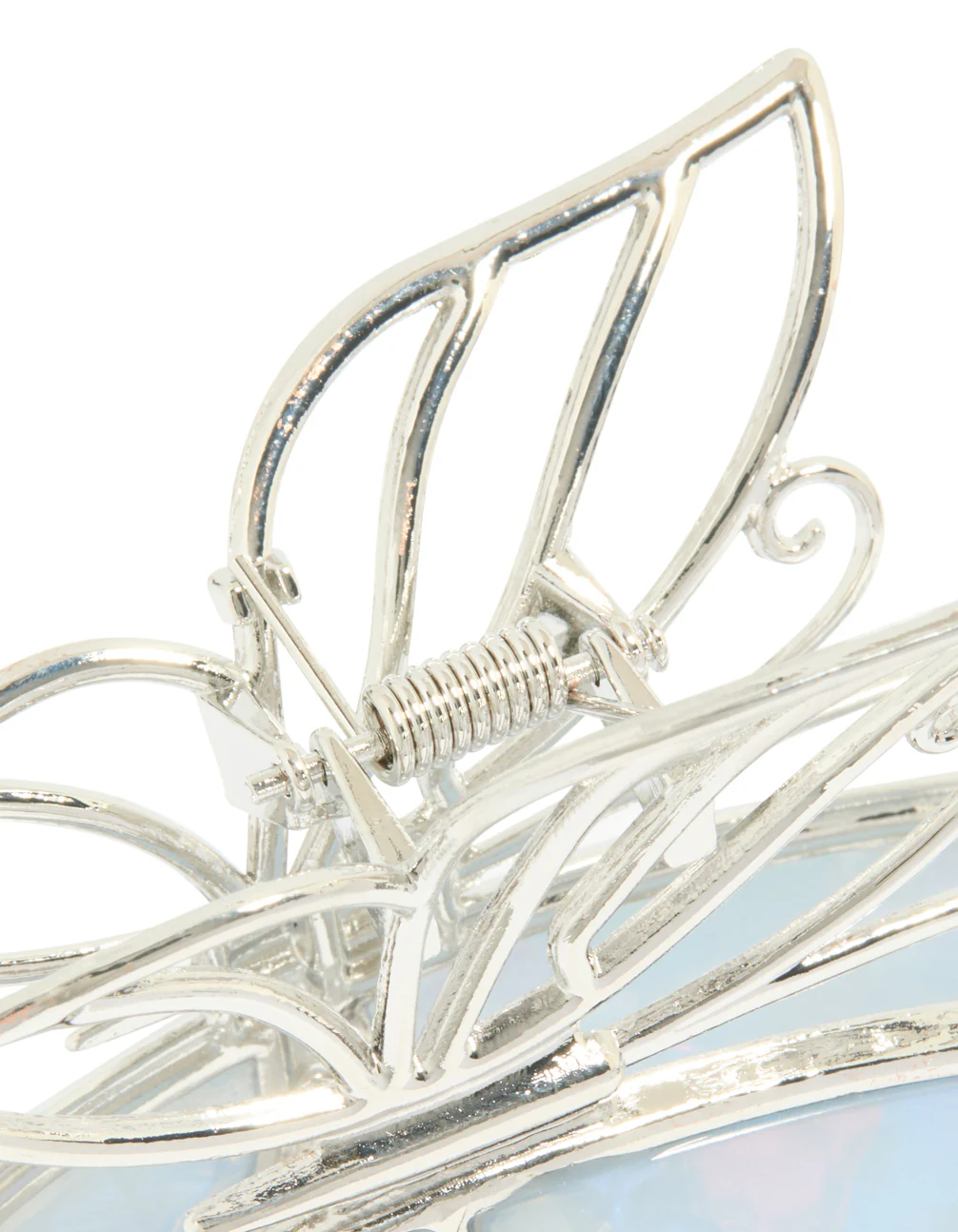 Silver Blue Butterfly Acrylic Claw Clip - Image 3