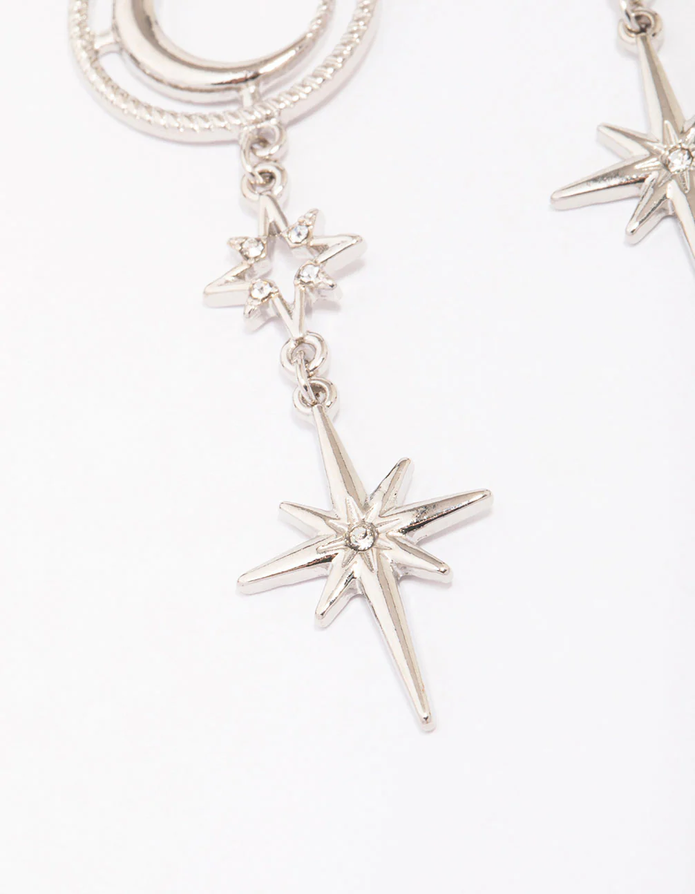 Silver Celestial Long Drop Earrings - Image 2