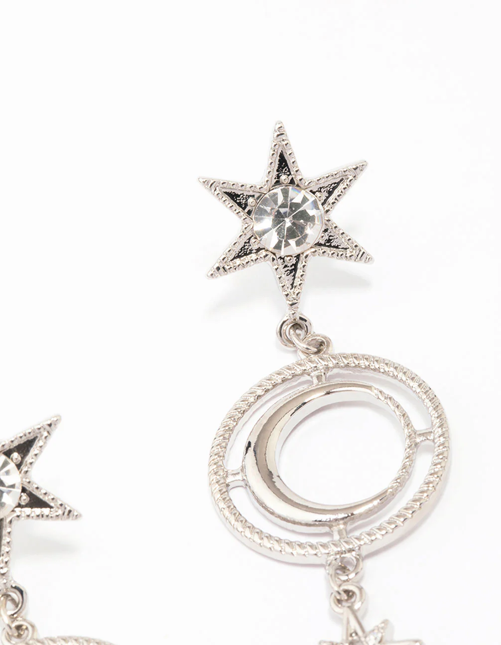 Silver Celestial Long Drop Earrings - Image 3
