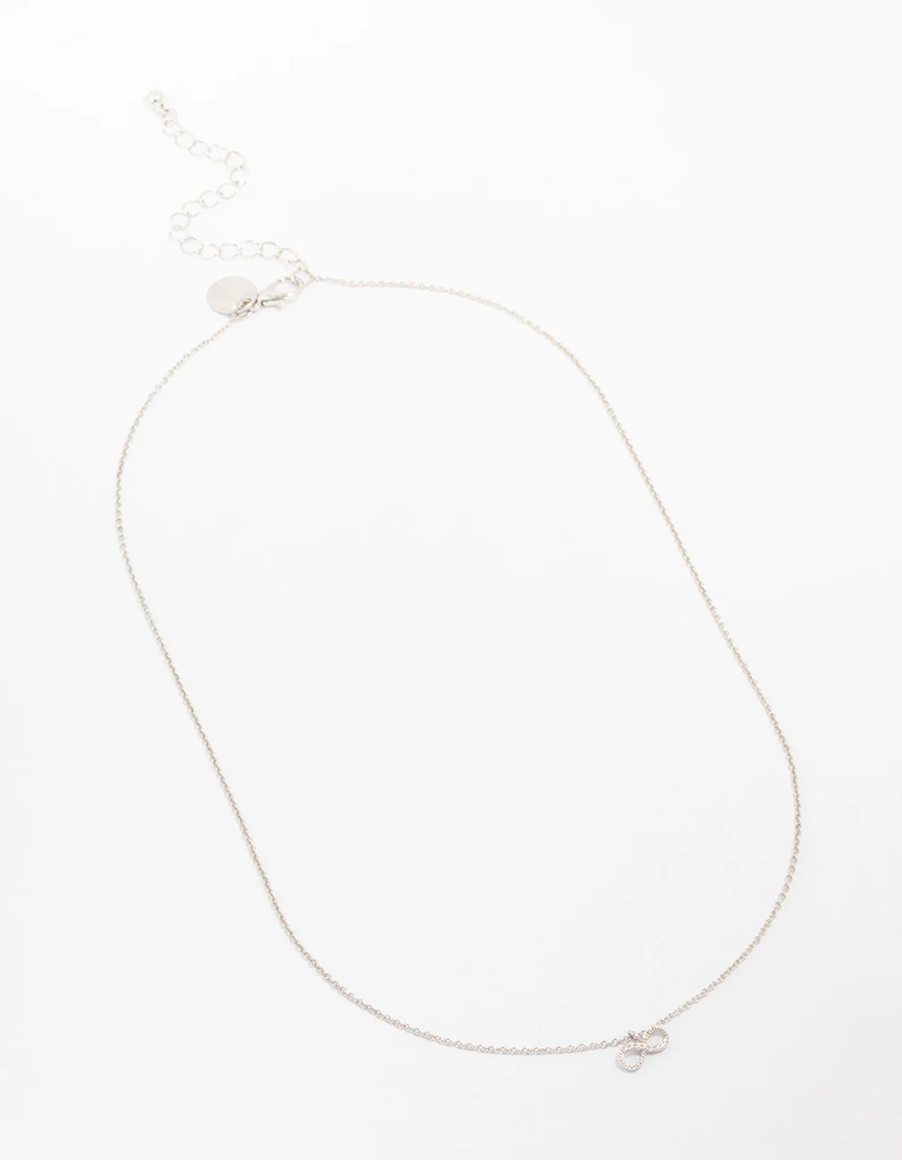 Silver Cubic Zirconia Diamante Infinity Pendant Necklace - Image 2