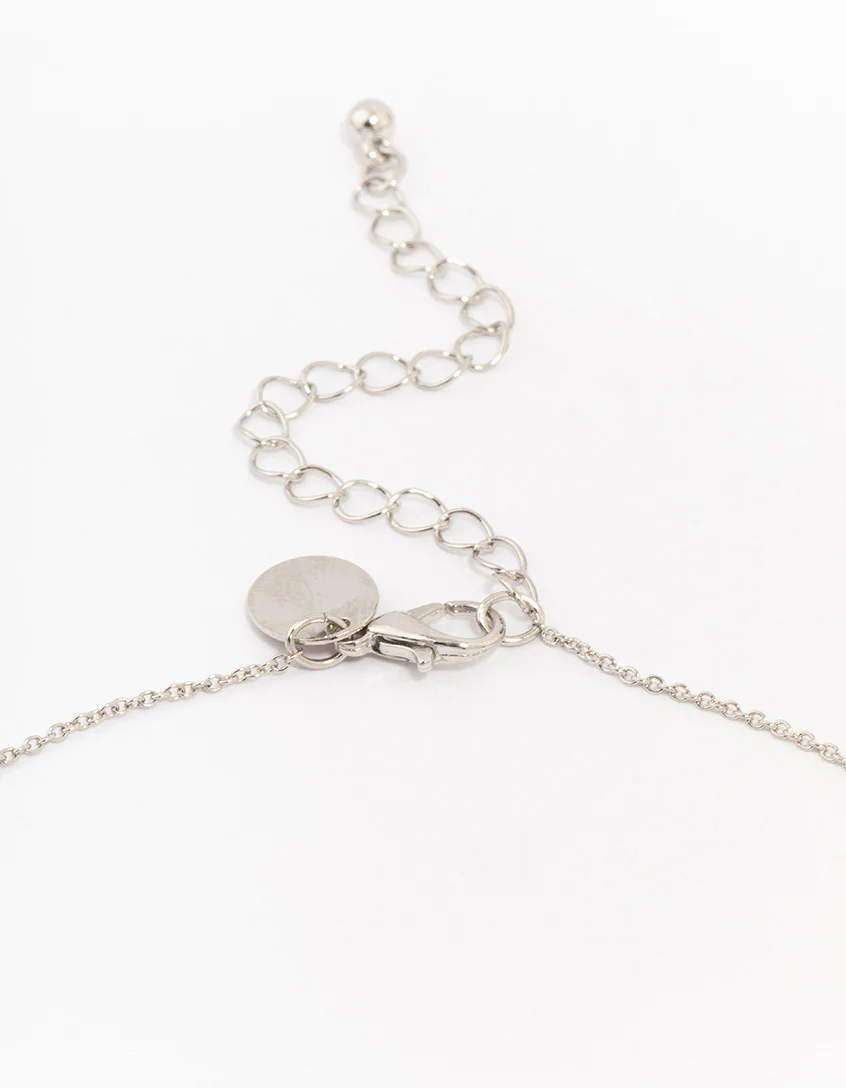 Silver Cubic Zirconia Diamante Infinity Pendant Necklace - Image 3
