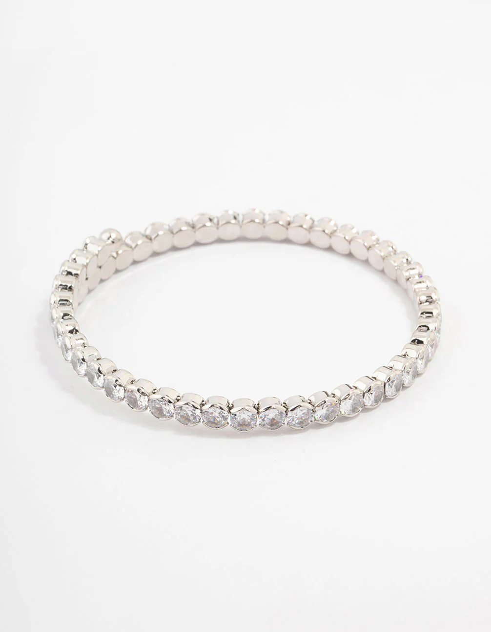 Silver Cubic Zirconia Round Stone Bracelet