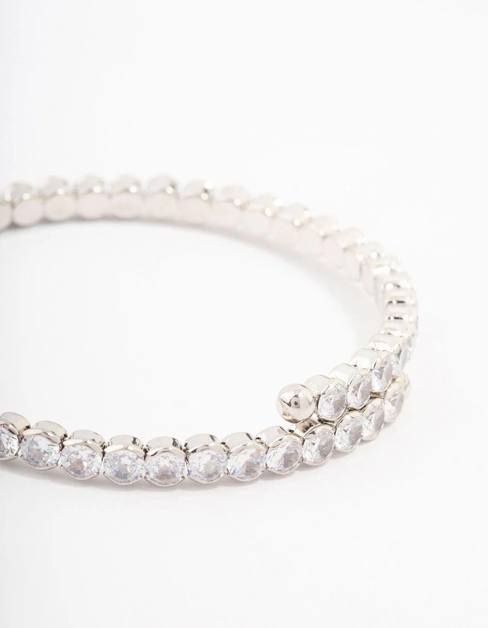 Silver Cubic Zirconia Round Stone Bracelet - Image 3