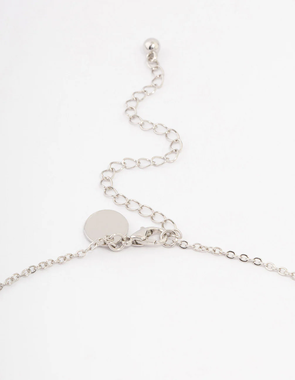 Silver Cubic Zirconia Station Flower Necklace - Image 3