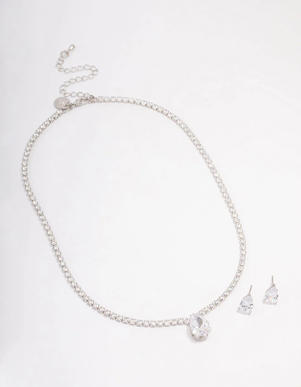 Silver Cubic Zirconia Teardrop Jewellery Set - Image 2