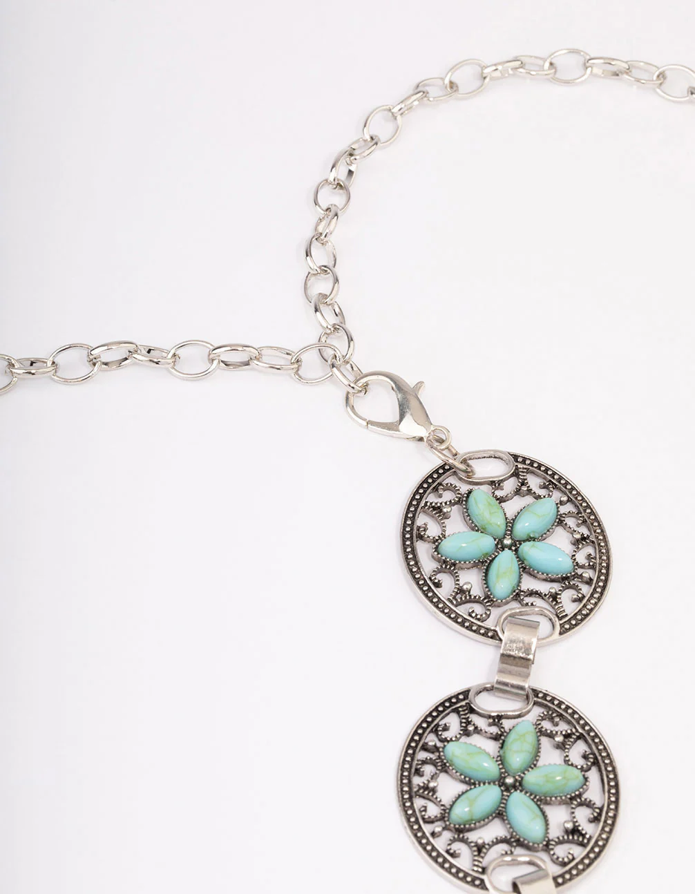 Silver Floral Ornate Boho Belt - Image 3