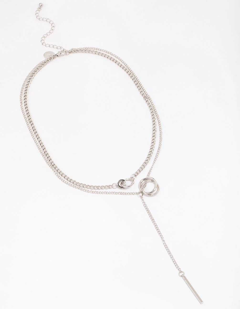 Silver Layered Circle Necklace - Image 2