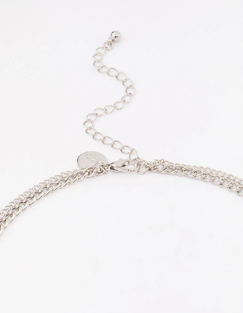 Silver Layered Circle Necklace - Image 3